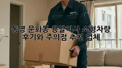 통영 문화동 용달이사 소형차량: 후기와 주의점, 추천 업체